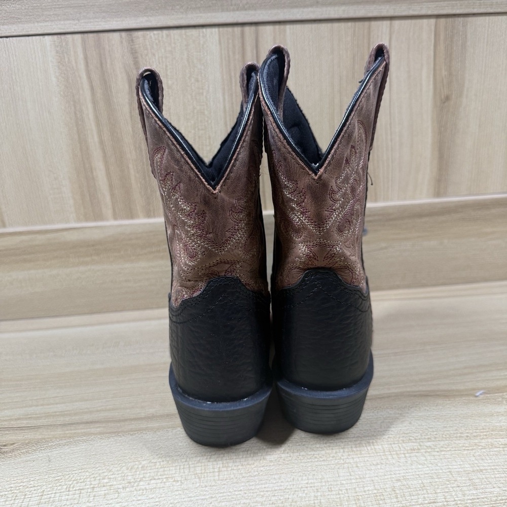 Dan Post Little River Boys Cowboy Western Boots Black/Brown DPC2944 Sz 12D - Picture 4 of 7